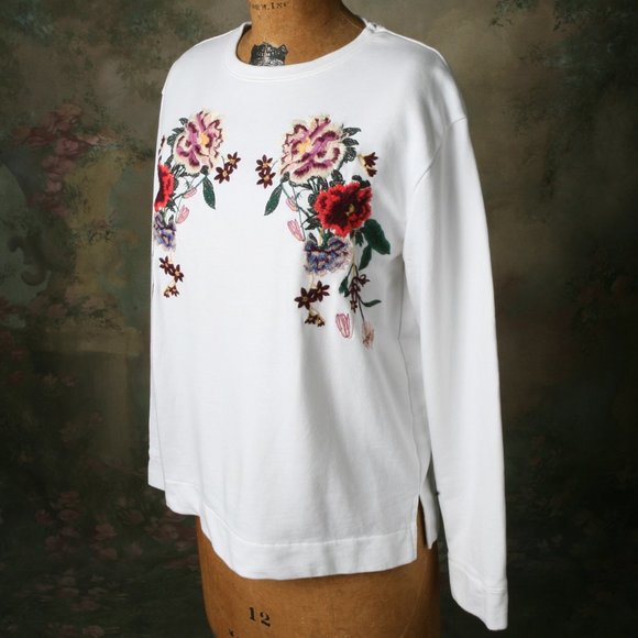 KappAhl Floral Embroidered Unbanded Sweatshirt S - Picture 5 of 10